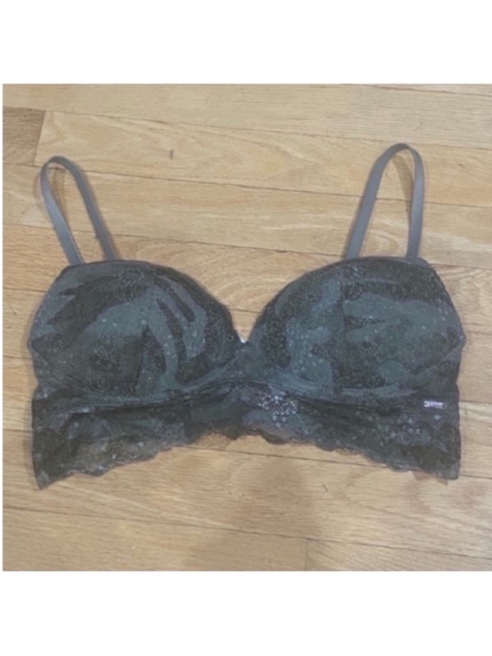 Pink Victoria’s Secret camouflage wireless push up longline bra small S
